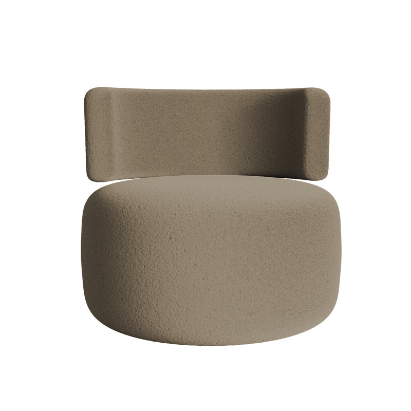 Ziagos Upholstered Swivel Accent Chair, Brown/Beige Teddy
