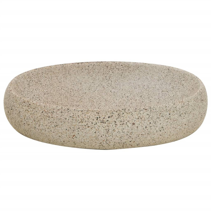 Metro Lane Brissette 59mm L x 40mm W Beige Ceramic Oval Sink