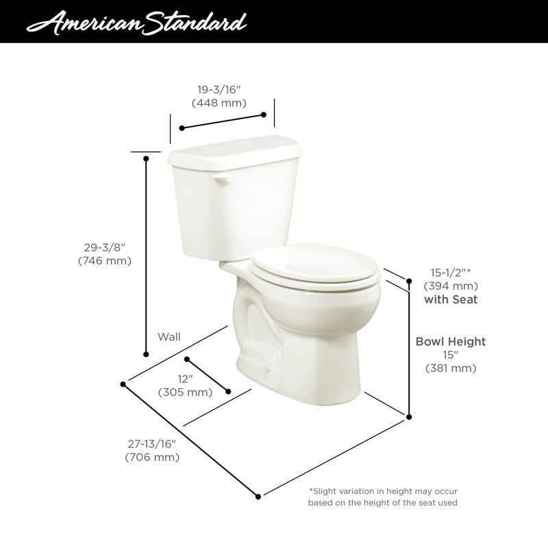 Toilette ronde 2 pièces 1,28 gpf (siège non inclus) Colony