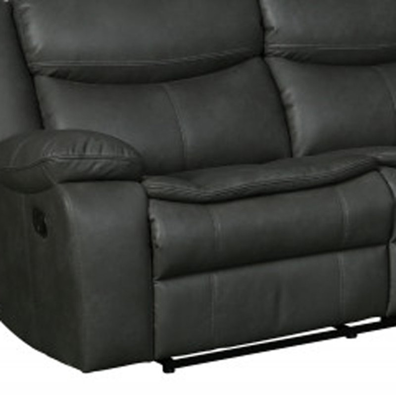 Canapé modulaire inclinable en U trois pièces Hatmaker, Similicuir vert