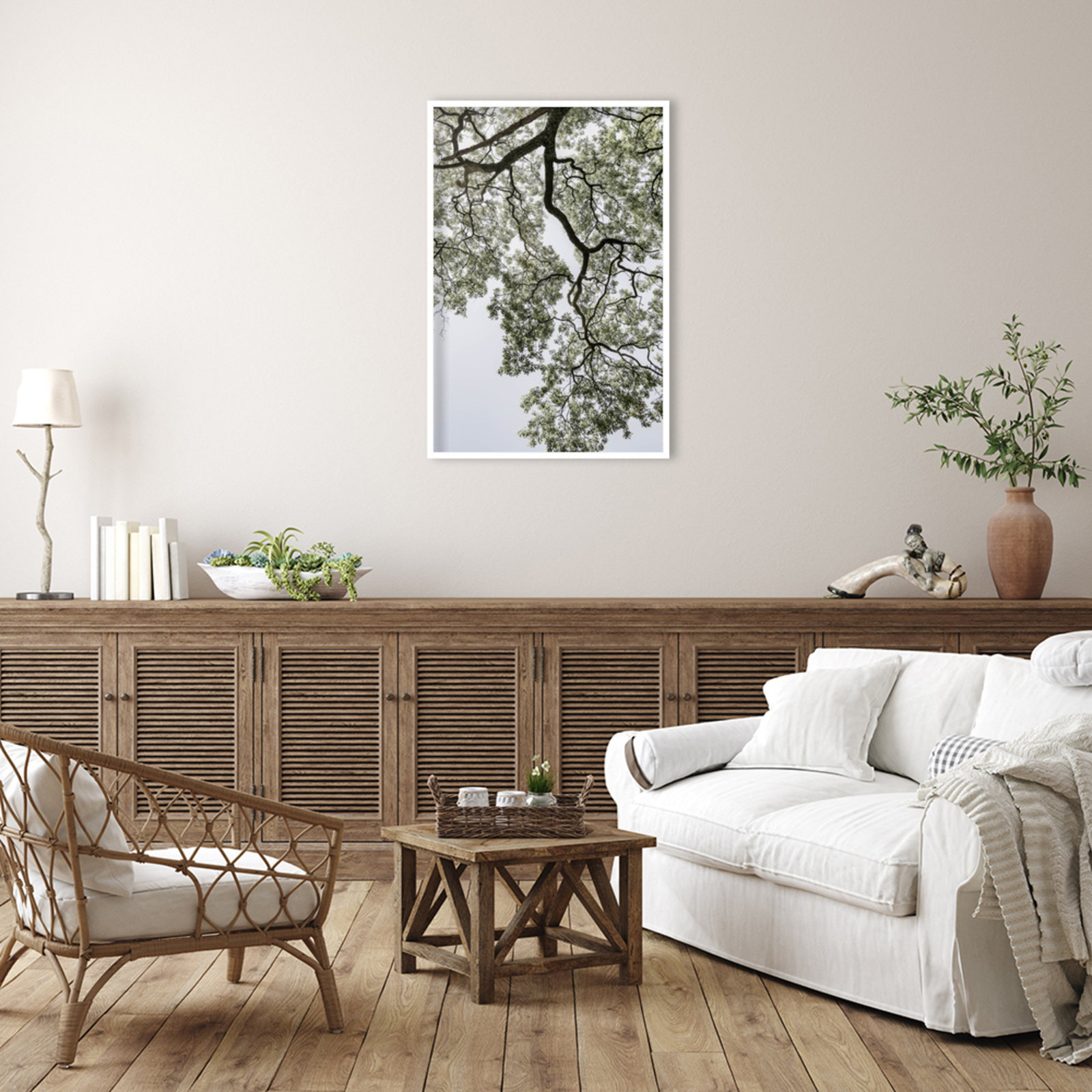 Pleasantville "Coastal Forest" Print, 41" H x 28" W, White