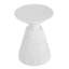 Table d'appoint d'extérieur MGO en marbre blanc rétro texturé moucheté, résistante aux intempéries – Table d'appoint d'intérieur pour la maison