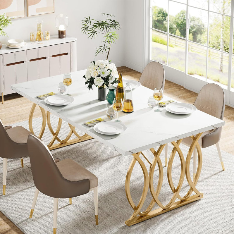 Metal Base Dining Table