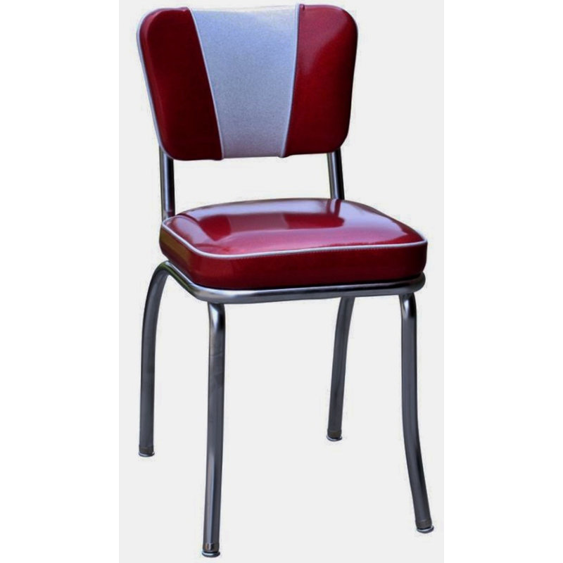 Retro Home Upholstered 'V' Back Dining Chair, Glitter Sparkle Red