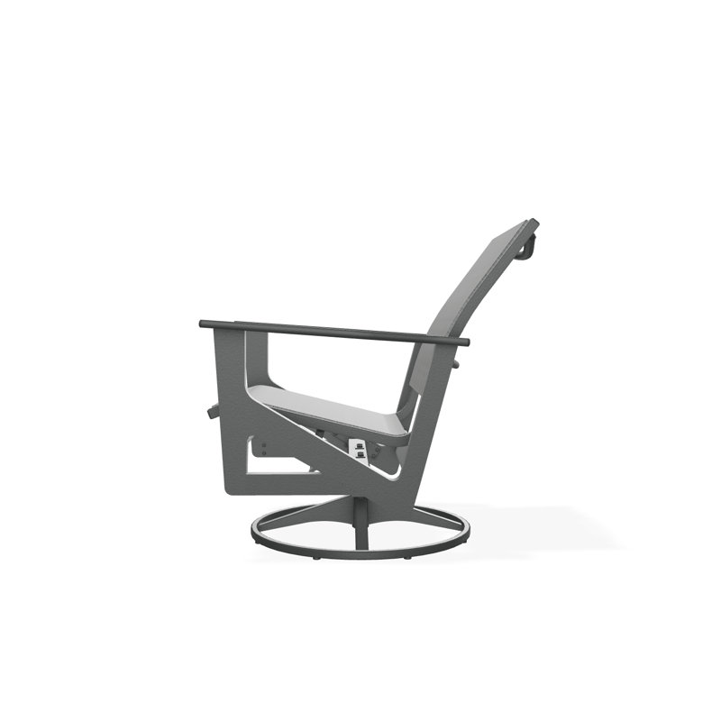 Wexler Outdoor Swivel Lounge Chair, Graphite, Destiny Steel