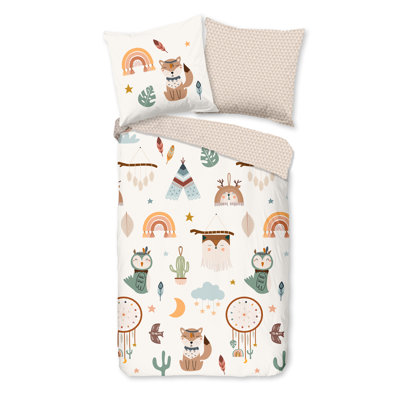 Cotton Abstract Duvet Cover with Pillowcases