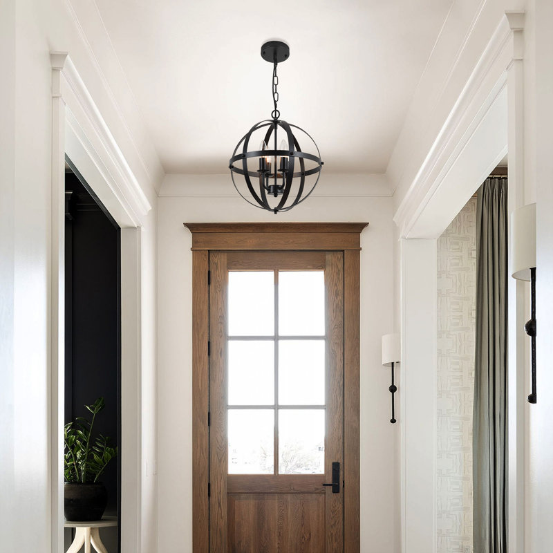 Isavela 4 - Light Dimmable Globe Chandelier, Matte Black