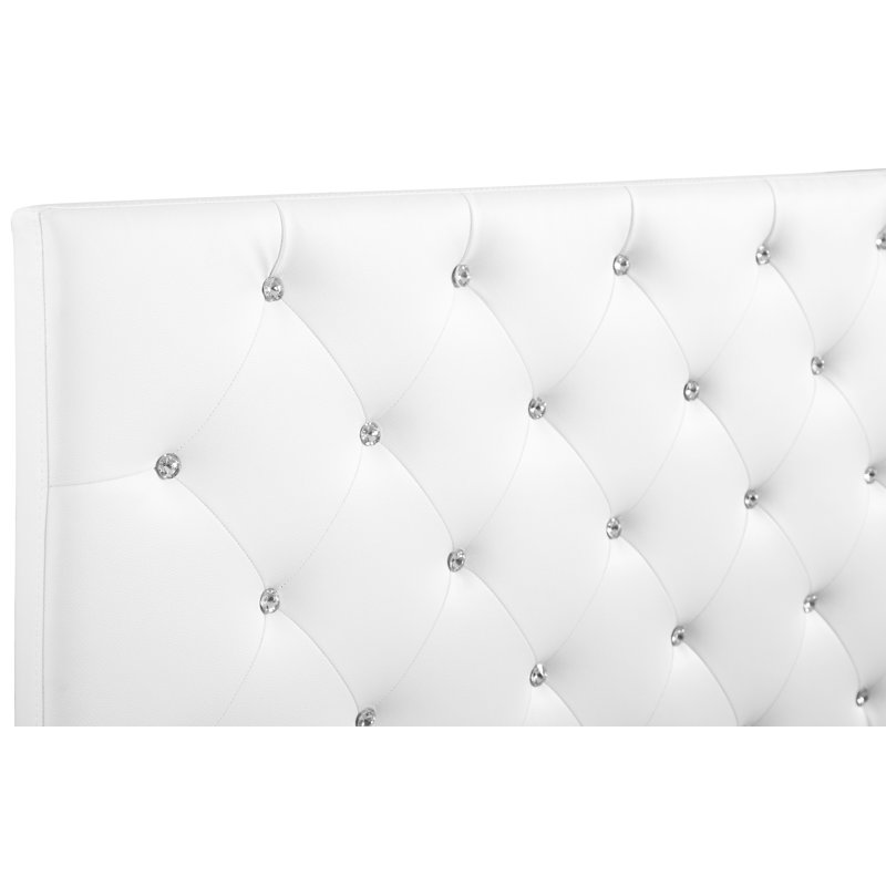 Upholstered Headboard, Twin, White 2