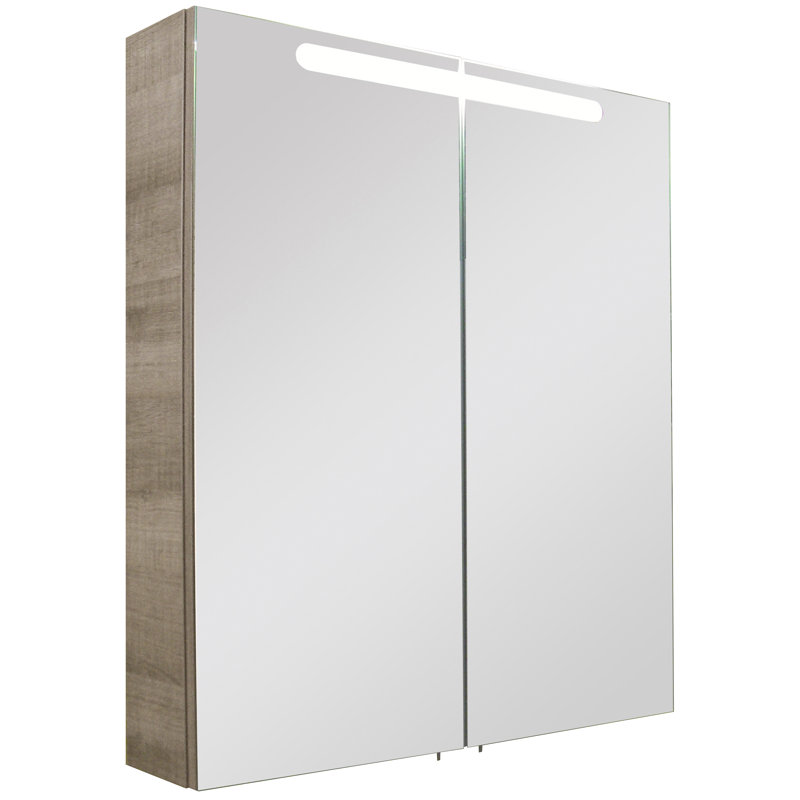 A-Vero Surface Mirrored Bathroom Cabinets with Mirror and 2 Adjustable Shelves