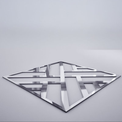 Petits panneaux muraux décoratifs en acrylique Killeen, petit, l 11 3/8 po x H 11 3/8 po x T 1/8 po, miroir argenté