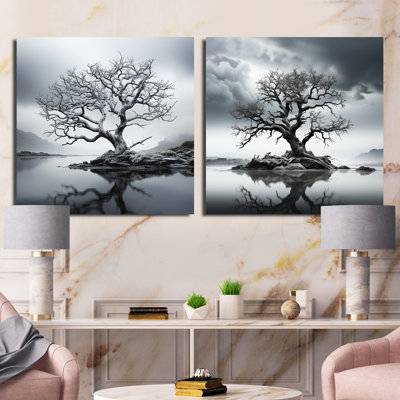 " Stormy Grays Tree Emotions " 2 - Pieces