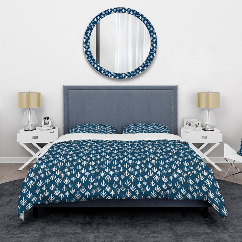 Ensemble de housse de couette bohémien d'inspiration américaine American Triangular Geometrics II - microfibre de polyester