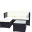 Mobilier de patio Pe: 5 avec table basse et coussins (configuration beige: coussins beiges,