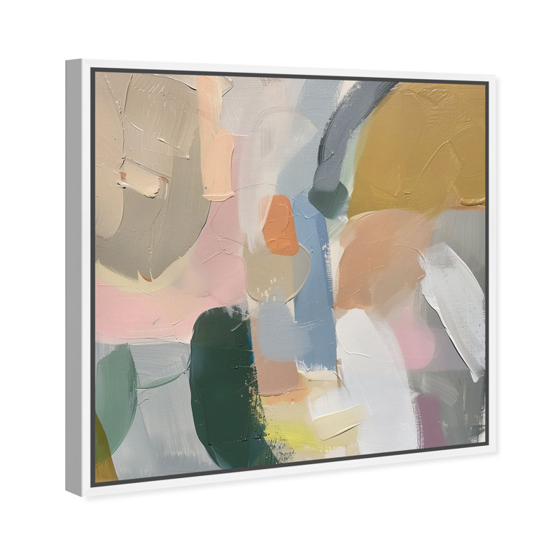 Whirling Palette II Canvas Abstract Print by Oliver Gal, Black Frame, 12 x 12, 13"H x 13"W, White Frame