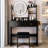 17" Led Mirror Vanity Table And Cushioned Stool, 3 Colors Of Adjustable Brightness , Built - In 2 Ac + Power Ports, Big Mirror, Touch Switch, Multi Layer Storage, American Style, 46.5 Height Stool ,
