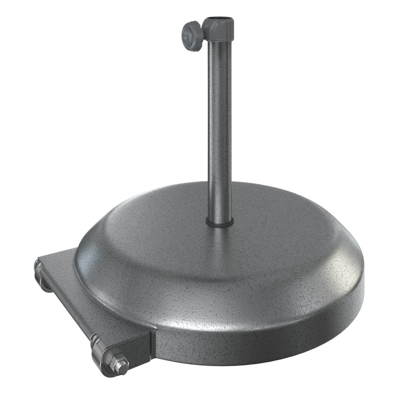 Base de parasol autoportante Onoria, Enduit imitant le métal frappé gris