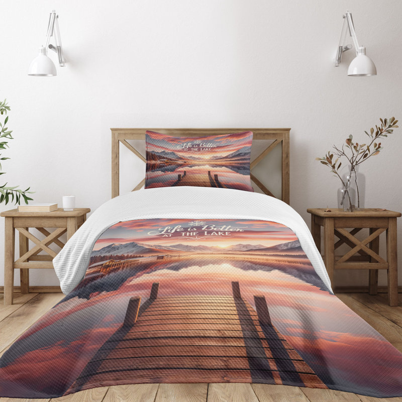 Polyester Coverlet, Twin Coverlet / Bedspread + 1 Standard Sham