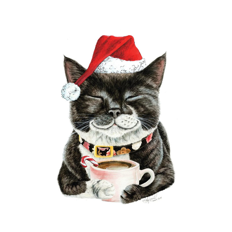 Purrfect Morning Christmas 1 Piece Wrapped Canvas Painting, 66.04cm H x 45.72cm W x 1.905cm D