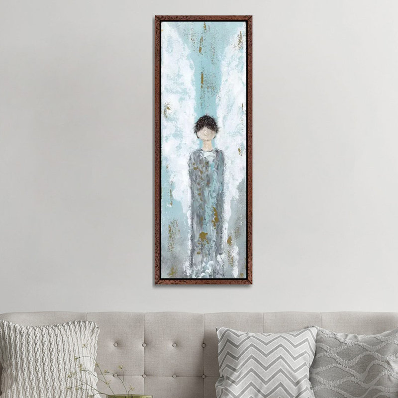 Male Angel by Ashley Bradley - Gallery-Wrapped Canvas Giclée on Canvas, 121.92 cm H x 40.64 cm W, Classic Brown Wood Framed
