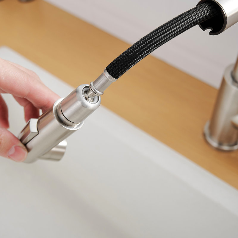 Robinet d'évier pivotant à 360 ° en nickel brossé, escamotable, moderne pour salle de bain et cuisine, poignée simple, classique