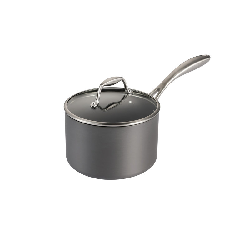 3 Qt Gray Aluminum Non-Stick Covered Sauce Pan