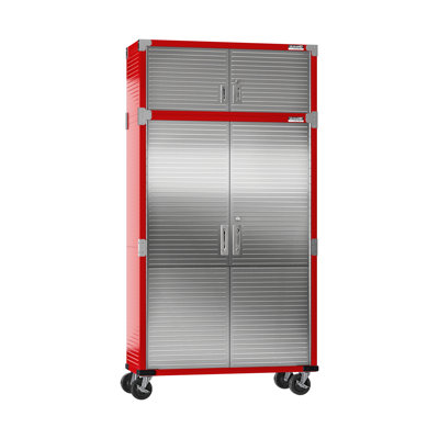 Seville Classics UltraHD 2 Piece Stainless Steel Storage System, 90.5" H x 48" W x 18" D