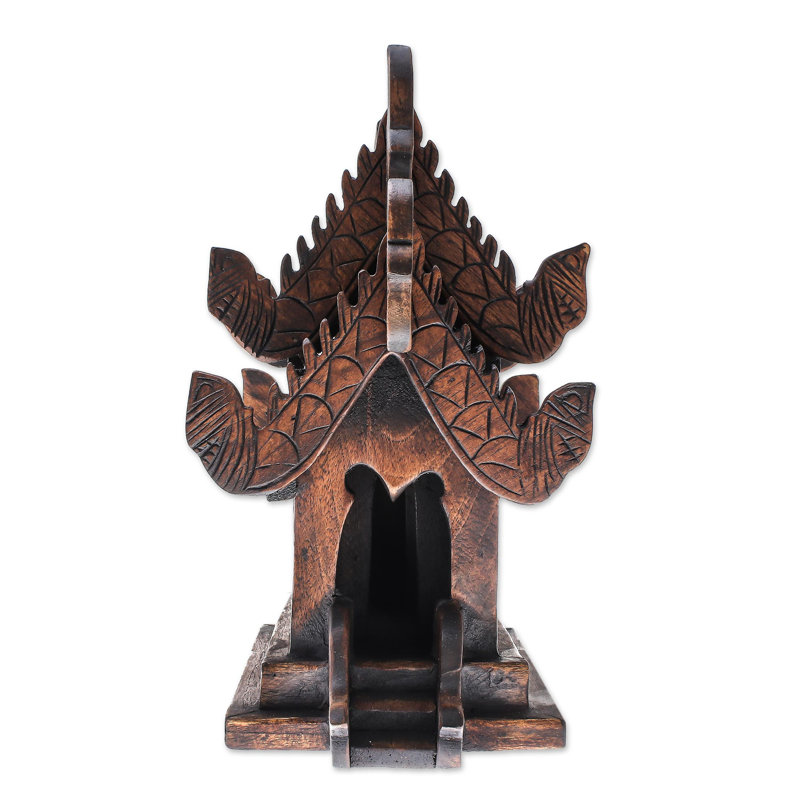Vihara Spirit House Teak Spirit House Sculpture
