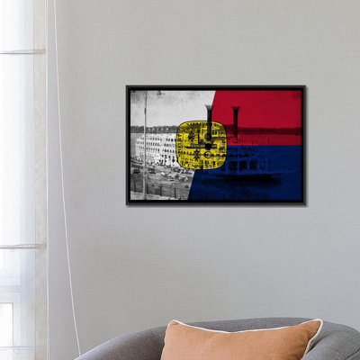«Memphis, Tennessee Flag Grunge River Boat Memphis Flyer», impression sur toile