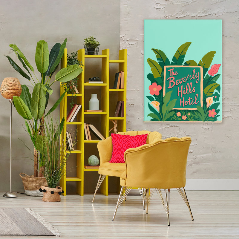 Toile de Beverly Hills Hotel, conception par Amelia Noyes, H 48 po x l 36 po