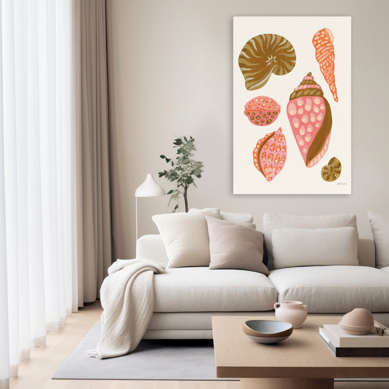 My Tropical Shell Collection I Coastal; Nautique; Tropical tropical brun côtier, H 60 po x l 40 po
