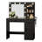 Vanity Desk with Lighted Mirror & Multi-Port Charging Station, Makeup Vanity with Separate Cabinet-1979702936