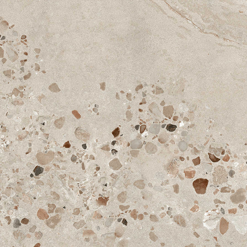Carreaux de porcelaine Terrazzo 36 po x 36 po Corte Serena, Gris Grigio