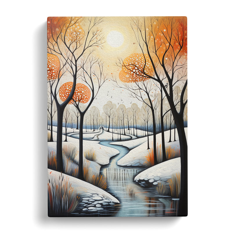 Winter Landscape Modern No.2 - Wrapped Canvas, 60cm H x 40cm W x 3cm D