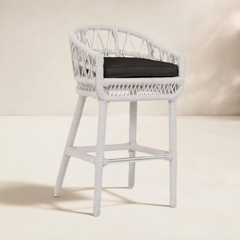 Dana Outdoor Bar Stool, Spectrum Carbon Sunbrella® Plainweave