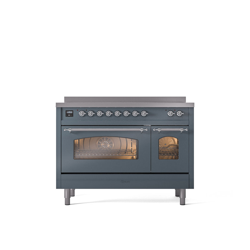 ILVE Nostalgie II 48 in Induction Range, Blue Grey/Chrome