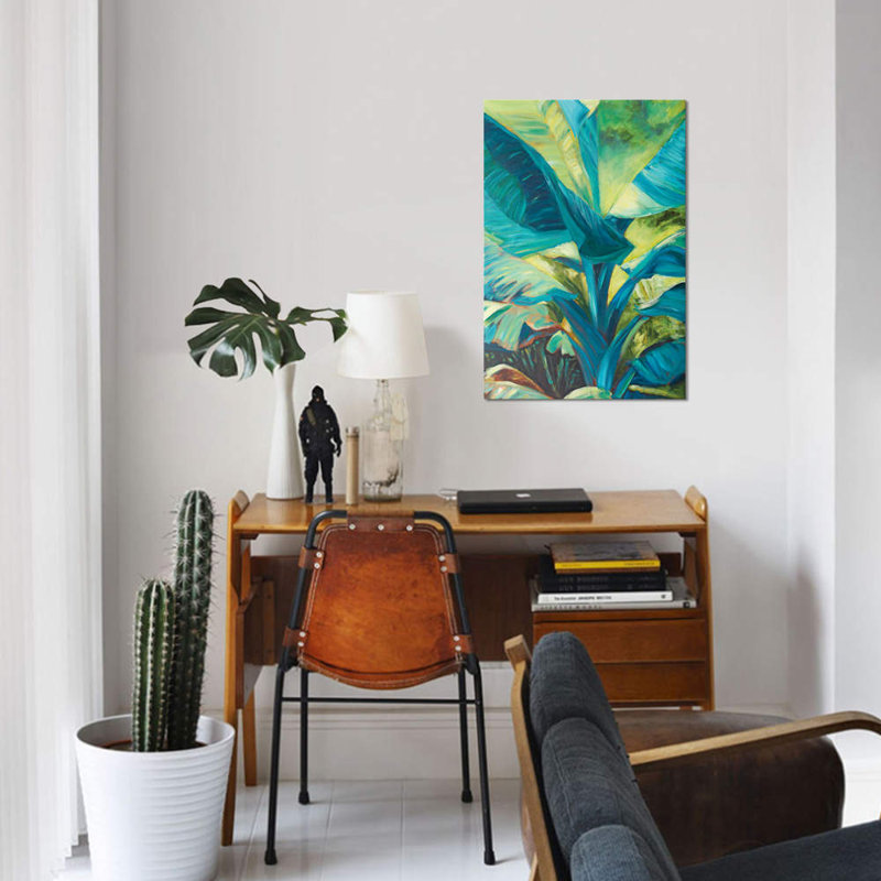 « green banana duo i », impression sur toile, H 12 po x l 8 po x P 0,75 po, Toile tendue, Pas de tapis