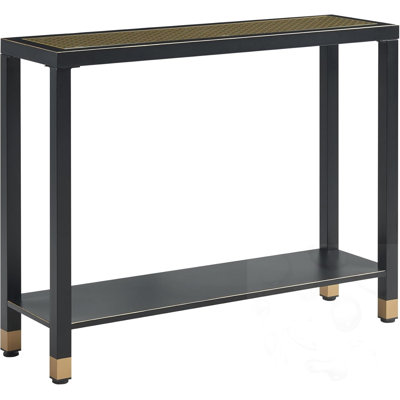 2-Tier Console Table With Glass Tabletop