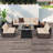 7 Pcs Patio Furniture Set With 35" Propane Gas Fire Pit Table & Waterproof Cover Brown-995671924