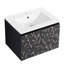 Meuble-lavabo de salle de bain mural 24 po avec lavabo en céramique et armoire à fermeture en douceur moderne noir
