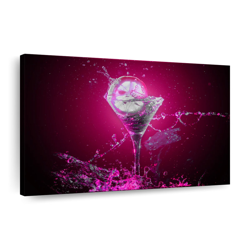 " Pink Gin Cocktail " by SodaPopArt, 8" H x 12" W x 1" D