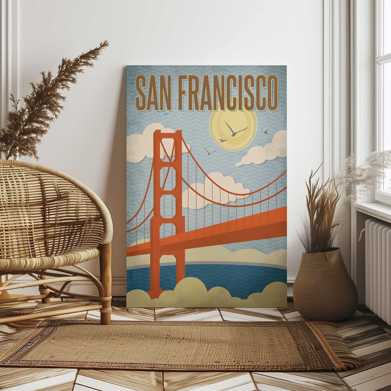 Golden Gate Days à San Francisco, H 12 po x l 8 po, Toile tendue, Ne s’applique pas