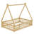 Tent-Shaped Floor Bed With Guardrails, Slats, And Door
