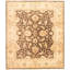 Tapis de bois one-of-kind-noué la 2010 ushak beige/brun 8 pi 1 po x 10 pi zone de laine 3 po Bellana