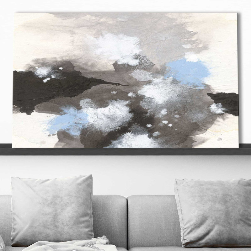 Bouffée de bleu I - peinture, Toile tendue, L 30 po x H 18 po