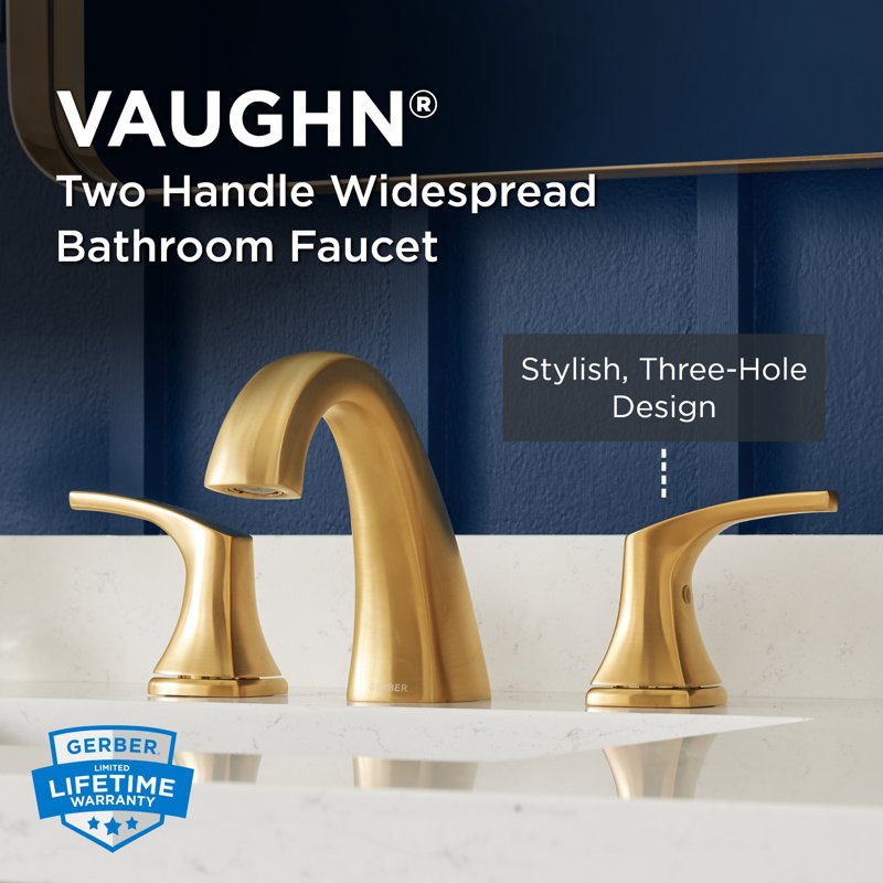 Vaughn Widespread Bathroom Faucet with Drain Assembly, Brushed Bronze
