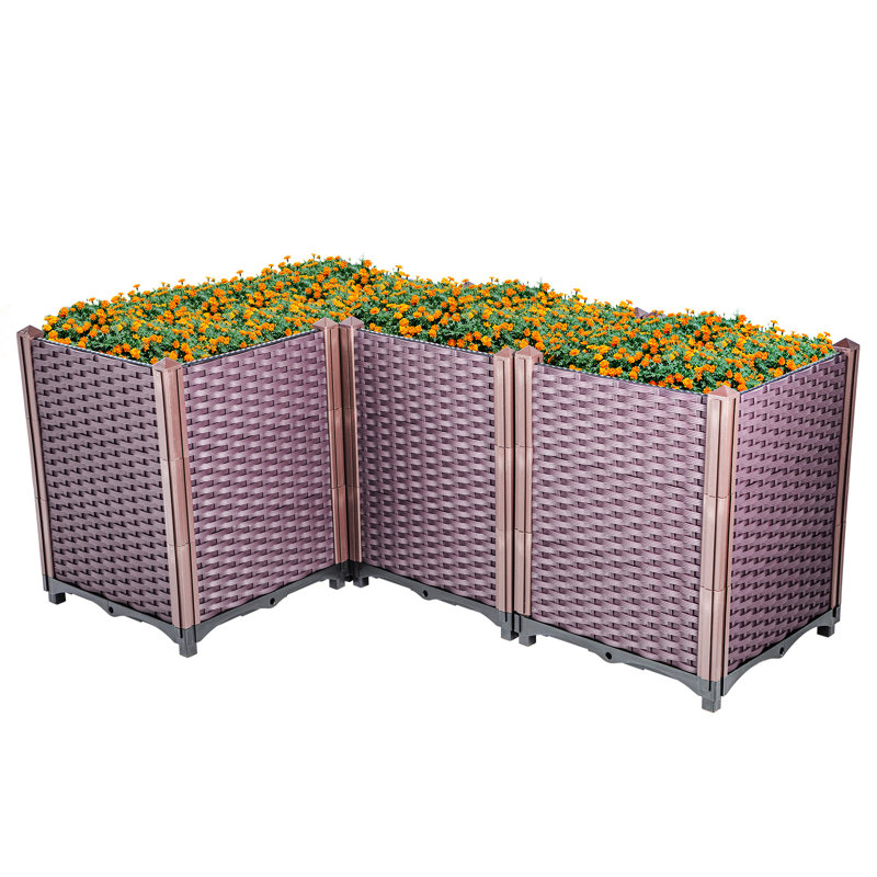 Lit de jardin surélevé en plastique 1,4 pi x 1,4 pi