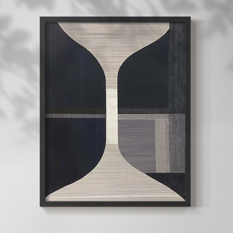 "ABSTRACT Series DCL XXXV" par J Paul, H 29 po x l 23 po, Noir, noir, noir, noir