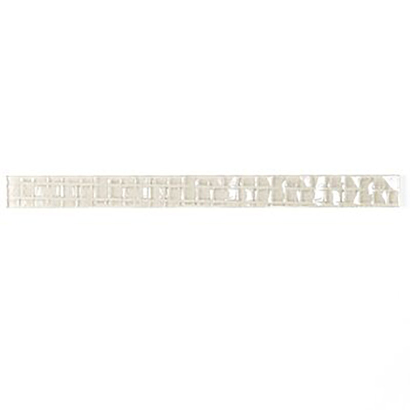 Metro Cubes 1 in. x 12 in. Textured Glass Straight Edge Trim Decorative Kitchen & Bathroom Wall Tile, Cream