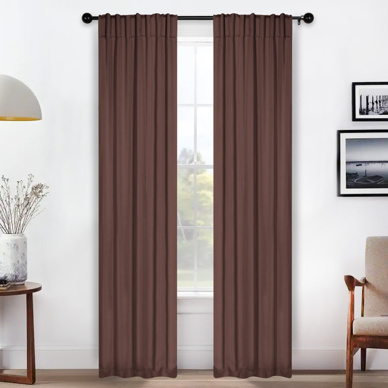 Rideaux obscurcissant et passe-tringle Levatt Classic, Cappuccino, L 26 po x L 84 po