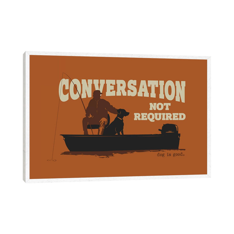 Conversation Not Required Boat - Print on Canvas, White Framed, 66.04cm H x 101.6cm W x 3.81cm D